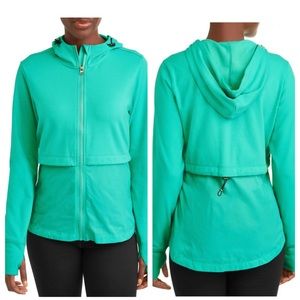 Athletic Works Green Hooded Zip Up Jacket Womens Size L